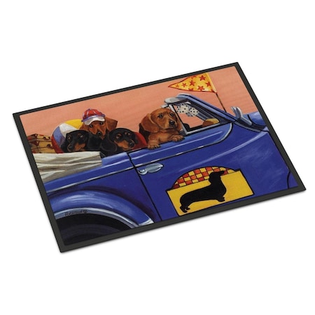 Carolines Treasures 18 x 27 in. Dachshund Dachsmobile Indoor or Outdoor Mat PPP3259MAT